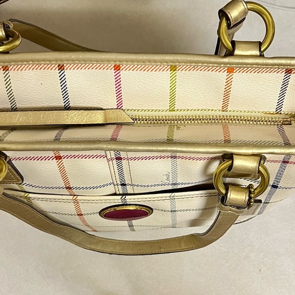 Coach Peyton Tattersall Tote/Shoulder Bag - Picture 8 of 10